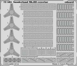 Eduard 72585 Etched Aircraft Detailling Set 1:72 Short Sunderland Mk.III exterio