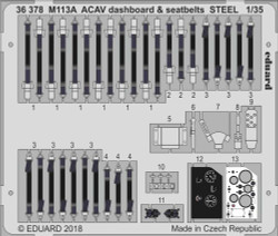 Eduard 36378 1:35 Etched Detailing Set for AFV Club Kits APC M113A ACAV dashboar