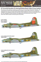 Kits World 172006 Aircraft Decals 1:72 Re-printed! Boeing B-17F/B-17G Flying For
