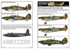 Kits World 172155 Aircraft Decals 1:72 RAF lettering codes 24 inches high. Store