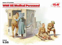 ICM 35694 WWI U.S. Medical Personnel (4 figures) 1:35 Model Kit Figure