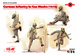ICM 35695 German Infantry in Gas Masks (1918) (4 figures) 1:35 Model Kit Figure