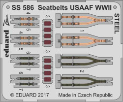 Eduard SS586 Etched Aircraft Detailling Set 1:72 Seatbelts USAAF WWII Steel