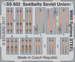 Eduard SS602 Etched Aircraft Detailling Set 1:72 Seatbelts Soviet Union WWII fig