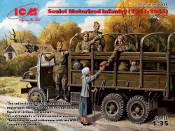 ICM 35635 Soviet Motorised Infantry 1944-45 (4 x Figures) 1:35 Figure Model Kit