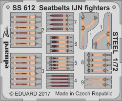 Eduard SS612 Etched Aircraft Detailling Set 1:72 Seatbelts IJN fighters Steel