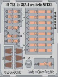 Eduard 49783 Etched Aircraft Detailling Set 1:48 Junkers Ju-88A-4 seatbelts Stee