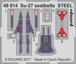 Eduard 49814 Etched Aircraft Detailling Set 1:48 Sukhoi Su-27 Flanker B seatbelt