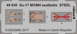 Eduard 49830 Etched Aircraft Detailling Set 1:48 Sukhoi Su-17M3/M4 seatbelts Ste