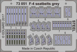 Eduard 73051 Etched Aircraft Detailling Set 1:72 McDonnell F-4 Phantom seatbelts