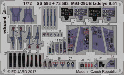Eduard 73593 Etched Aircraft Detailling Set 1:72 Mikoyan MiG-29UB Izdelye 9.51