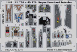 Eduard FE776 Etched Aircraft Detailling Set 1:48 Dassault Super Etendard Interio