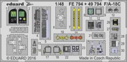 Eduard FE794 Etched Aircraft Detailling Set 1:48 McDonnell-Douglas F/A-18C Horne