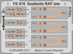 Eduard FE818 Etched Aircraft Detailling Set 1:48 Seatbelts RAF late Steel