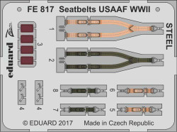 Eduard FE817 Etched Aircraft Detailling Set 1:48 Seatbelts USAAF WWII Steel