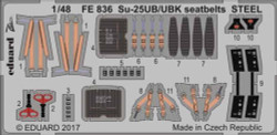 Eduard FE836 Etched Aircraft Detailling Set 1:48 Sukhoi Su-25UB/UBK seatbelts St