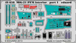 Eduard 49658 Etched Aircraft Detailling Set 1:48 Mikoyan MiG-21PFM interior