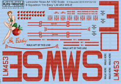 Kits World 132132 Aircraft Decals 1:32 Avro Lancaster Bomber 'I'm Easy' LM453 WS