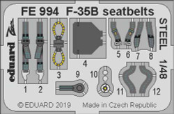 Eduard FE994 Etched Aircraft Detailling Set 1:48 Lockheed-Martin F-35B seatbelts