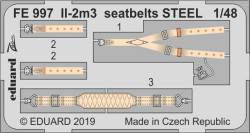 Eduard FE997 Etched Aircraft Detailling Set 1:48 Ilyushin Il-2m3 seatbelts Steel