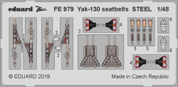 Eduard FE979 Etched Aircraft Detailling Set 1:48 Yakovlev Yak-130 seatbelts Stee