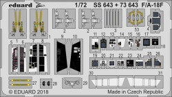 Eduard SS643 Etched Aircraft Detailling Set 1:72 McDonnell-Douglas F/A-18F