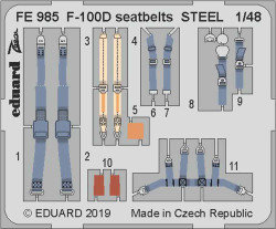 Eduard FE985 Etched Aircraft Detailling Set 1:48 North-American F-100D Super Sab