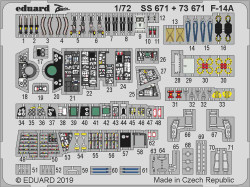 Eduard SS671 Etched Aircraft Detailling Set 1:72 Grumman F-14A Tomcat