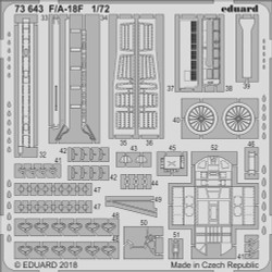 Eduard 73643 Etched Aircraft Detailling Set 1:72 McDonnell-Douglas F/A-18F