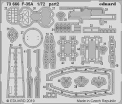 Eduard 73666 Etched Aircraft Detailling Set 1:72 Lockheed-Martin F-35A Lightning
