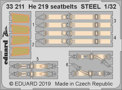 Eduard 33211 Etched Aircraft Detailling Set 1:32 Heinkel He-219A-7 'UHU' seatbel