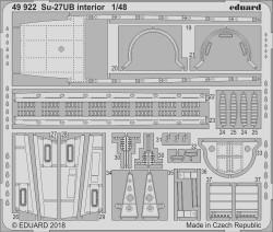 Eduard 49922 Etched Aircraft Detailling Set 1:48 Sukhoi Su-27UB interior