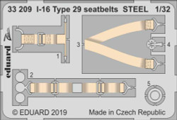 Eduard 33209 Etched Aircraft Detailling Set 1:32 Polikarpov I-16 type 29 seatbel