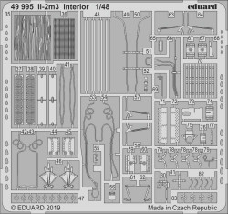 Eduard 49995 Etched Aircraft Detailling Set 1:48 Ilyushin Il-2m3 interior