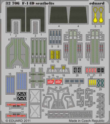 Eduard 32706 Etched Aircraft Detailling Set 1:32 Grumman F-14D Tomcat seatbelts