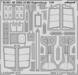 Eduard 48961 Etched Aircraft Detailling Set 1:48 Messerchmitt Bf-109G-10 Mtt Reg