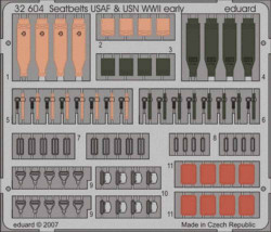 Eduard 32604 Etched Aircraft Detailling Set 1:32 seatbelts USAF and USN WWII ear