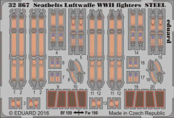 Eduard 32867 Etched Aircraft Detailling Set 1:32 seatbelts Luftwaffe WWII fighte