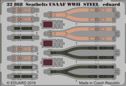 Eduard 32868 Etched Aircraft Detailling Set 1:32 seatbelts USAAF WWII Steel