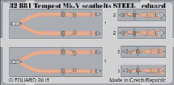 Eduard 32881 Etched Aircraft Detailling Set 1:32 Hawker Tempest Mk.V seatbelts S