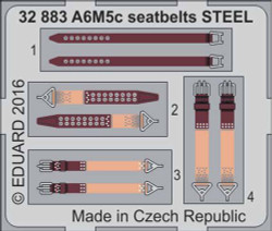 Eduard 32883 Etched Aircraft Detailling Set 1:32 Mitsubishi A6M5c 'Zero' seatbel