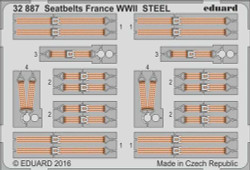 Eduard 32887 Etched Aircraft Detailling Set 1:32 seatbelts France WWII Steel