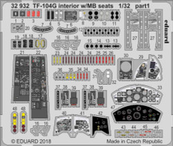 Eduard 32932 Etched Aircraft Detailling Set 1:32 Lockheed TF-104G Starfighter in