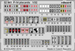 Eduard 32941 Etched Aircraft Detailling Set 1:32 Grumman F-14 placards