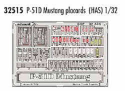 Eduard 32515 Etched Aircraft Detailling Set 1:32 North-American P-51D Mustang da