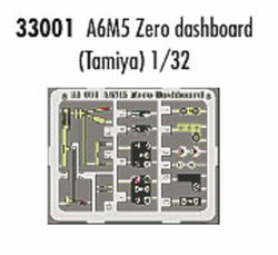 Eduard 33001 Etched Aircraft Detailling Set 1:32 Mitsubishi A6M5 'Zero' instrume