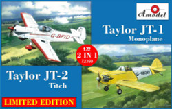 A-Model 72359 2 in 1 Taylor JT-1(G-BFID) & JT-2 (G-BKHY) 1:72 Aircraft Model Kit