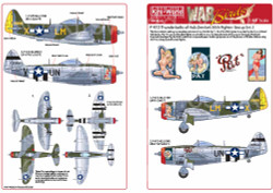 Kits World 148202 Aircraft Decals 1:48 Republic P-47 Thunderbolts razorbacks. Th