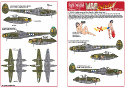 Kits World 148208 Aircraft Decals 1:48 Lockheed P-38 Lightning. This sheet inclu