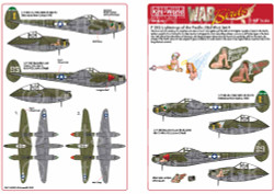 Kits World 148209 Aircraft Decals 1:48 Lockheed P-38 Lightning. This sheet inclu